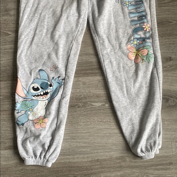 Disney Gray Joggers with Stitch and Floral Accents - Picture 3 of 8